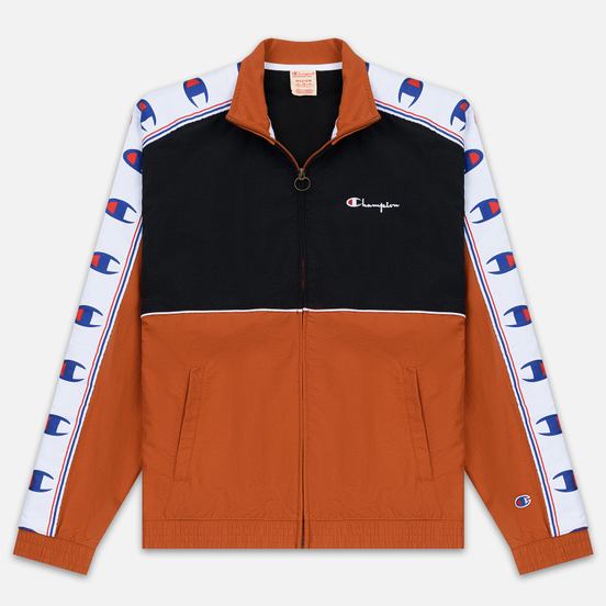 Мужская олимпийка Champion Reverse Weave Peached Feel Crinckle Water Repellent Full Zip Brown/Black/White