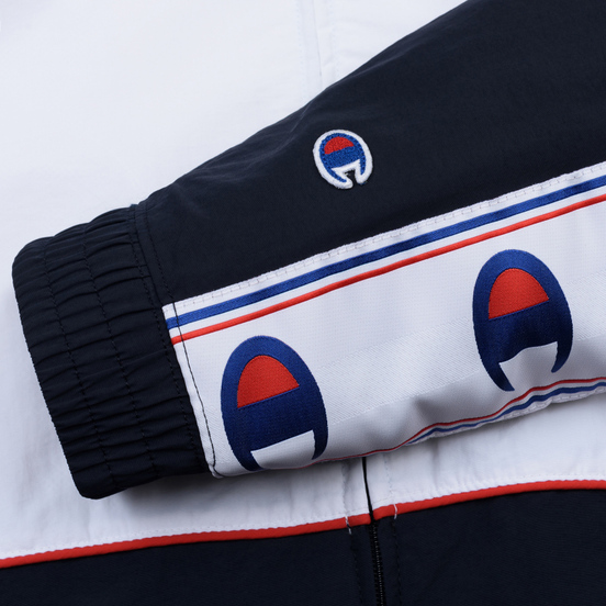 Мужская олимпийка Champion Reverse Weave Peached Feel Crinckle Water Repellent Full Zip Navy/White/Red