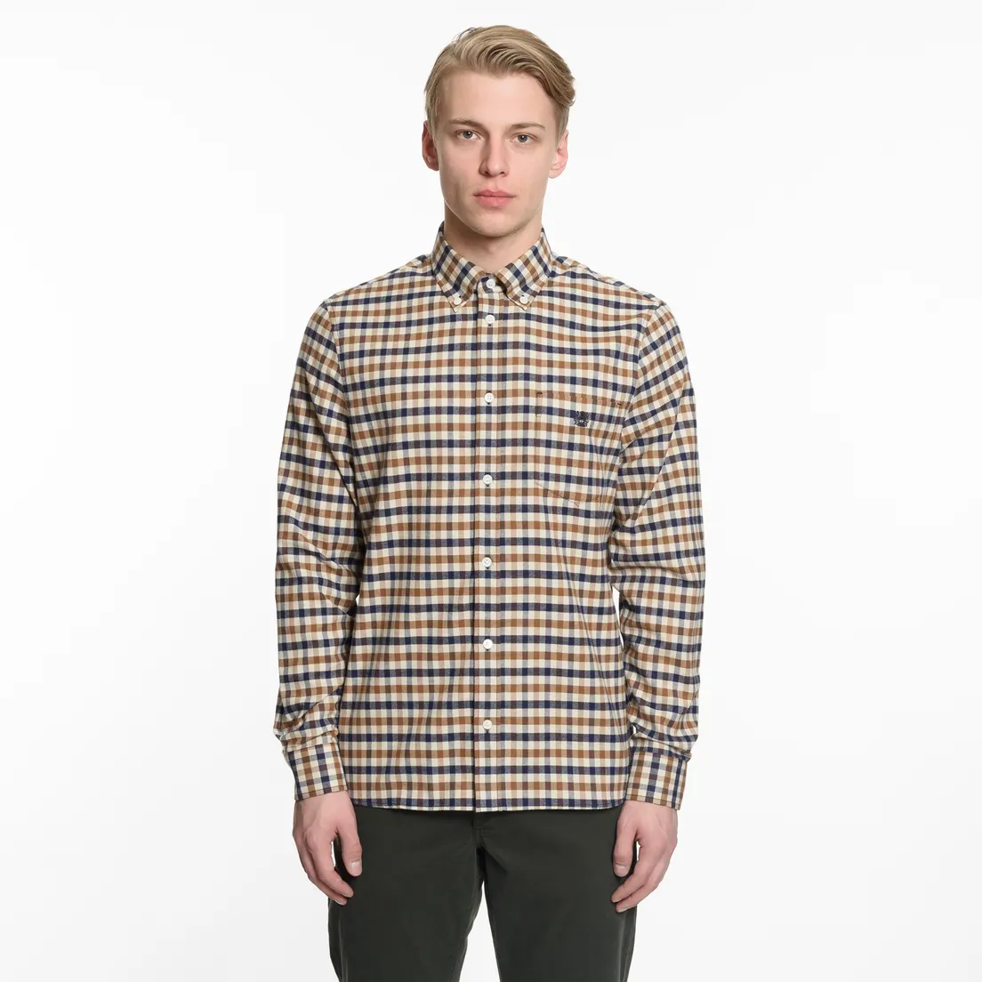 Aquascutum Мужская рубашка Goodman Small Flannel Club Check LS