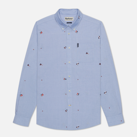 Мужская рубашка Barbour Jacquard Tailored Fit Sky Blue