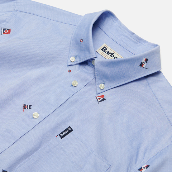 Мужская рубашка Barbour Jacquard Tailored Fit Sky Blue