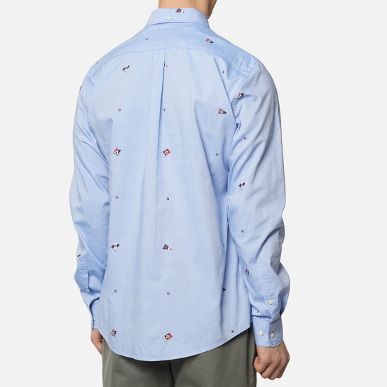 Мужская рубашка Barbour Jacquard Tailored Fit Sky Blue