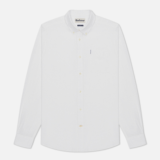 Мужская рубашка Barbour Linen Mix Tailored Fit White