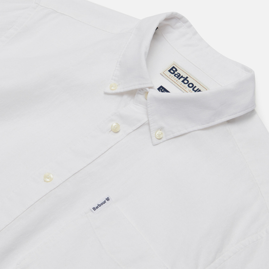 Мужская рубашка Barbour Linen Mix Tailored Fit White