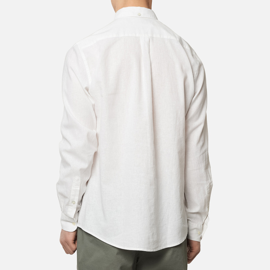 Мужская рубашка Barbour Linen Mix Tailored Fit White