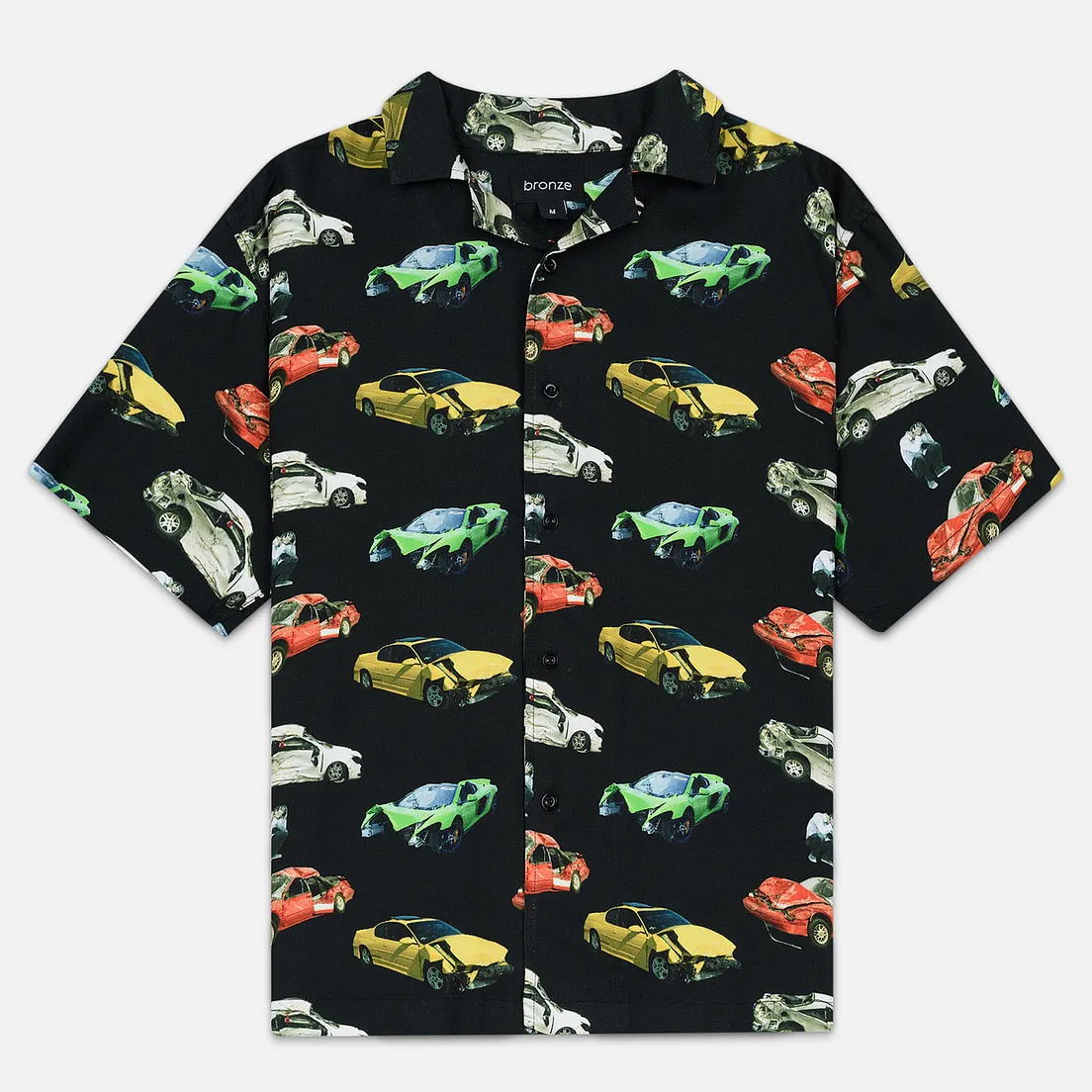 Bronze 56K Мужская рубашка Wrecked Cars Button Up