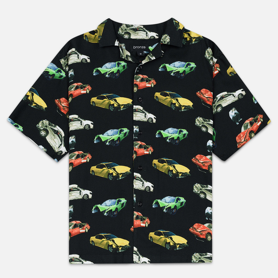 Мужская рубашка Bronze 56K Wrecked Cars Button Up Black