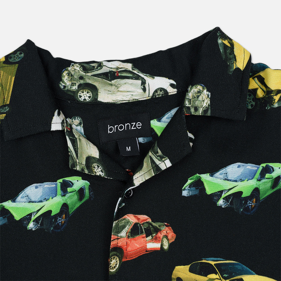 Мужская рубашка Bronze 56K Wrecked Cars Button Up Black