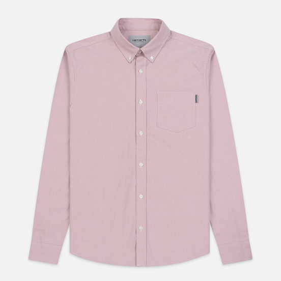 Мужская рубашка Carhartt WIP Button Down Pocket Cotton Oxford 4.7 Oz Blush