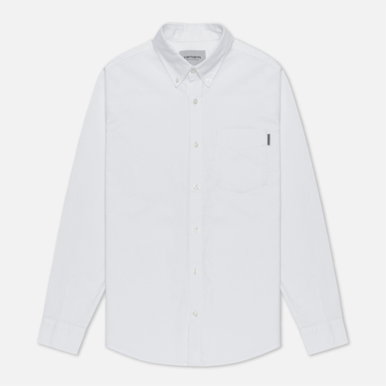 Мужская рубашка Carhartt WIP Button Down Pocket Cotton Oxford 4.7 Oz White