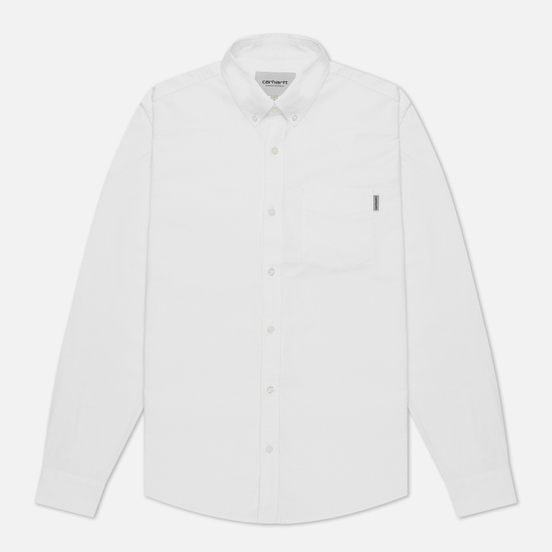 Мужская рубашка Carhartt WIP Button Down Pocket Cotton Oxford 4.7 Oz White