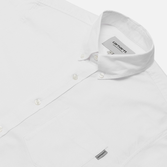 Мужская рубашка Carhartt WIP Button Down Pocket Cotton Oxford 4.7 Oz White