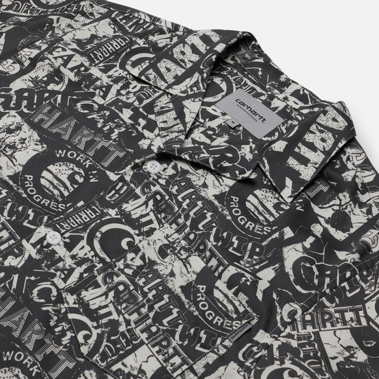 Мужская рубашка Carhartt WIP S/S Collage 3.8 Oz Black/White