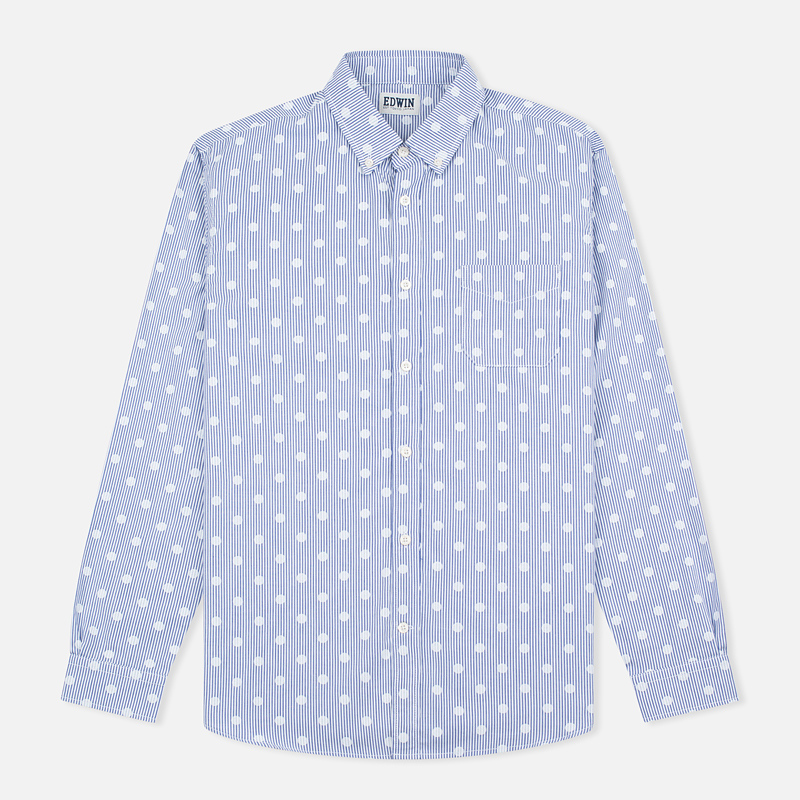Edwin Мужская рубашка French Poplin Dots Printed