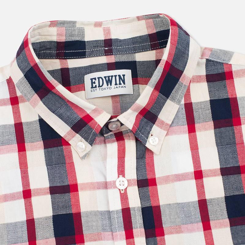 Edwin Мужская рубашка Standard SS Poplin Check