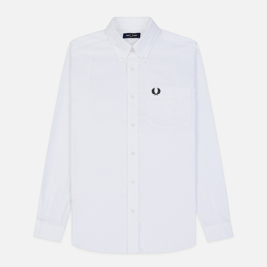 Мужская рубашка Fred Perry Oxford Embroidered Logo White