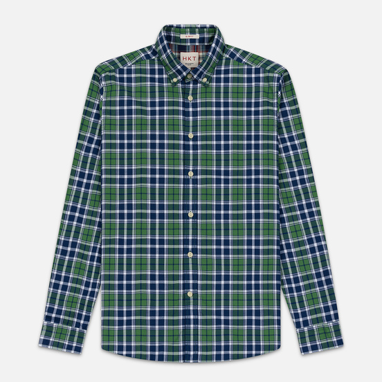 Мужская рубашка Hackett Logo HKT Bone Plaid Green/Navy