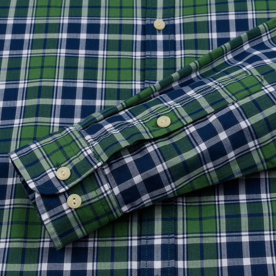 Мужская рубашка Hackett Logo HKT Bone Plaid Green/Navy