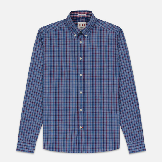 Мужская рубашка Hackett Logo HKT Delave Fil Check Navy/Blue