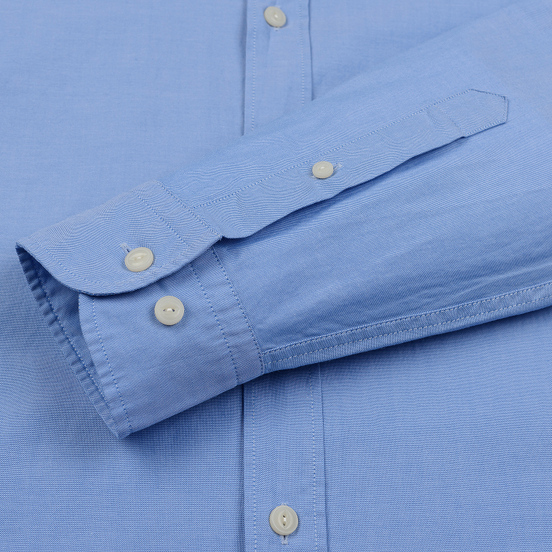 Мужская рубашка Hackett Logo HKT Washed Pinpoint Blue