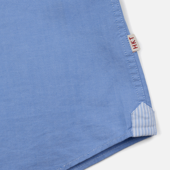 Мужская рубашка Hackett Logo HKT Washed Pinpoint Blue