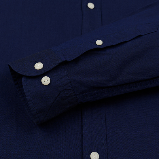 Мужская рубашка Hackett Logo HKT Washed Pinpoint Navy