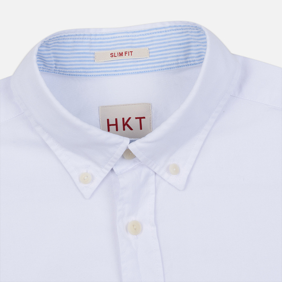 Мужская рубашка Hackett Logo HKT Washed Pinpoint White