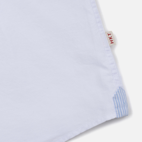 Мужская рубашка Hackett Logo HKT Washed Pinpoint White