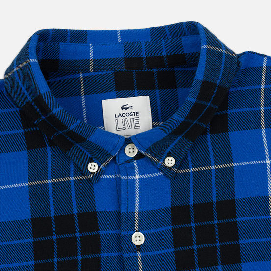Мужская рубашка Lacoste Live Boxy Fit Check Flannel Blue/White