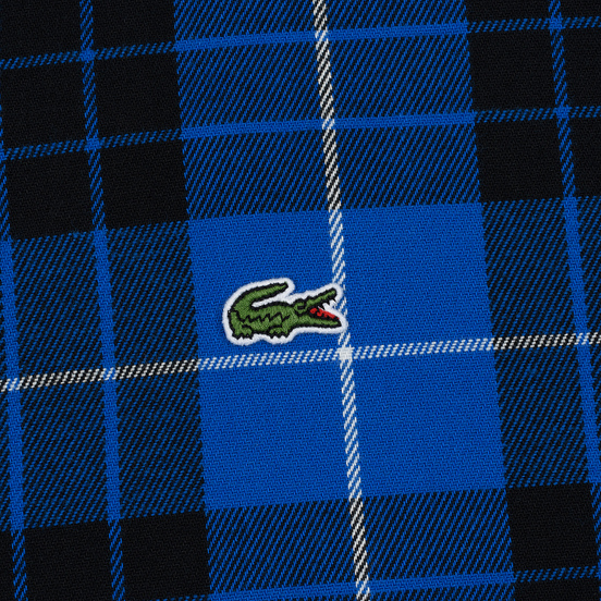 Мужская рубашка Lacoste Live Boxy Fit Check Flannel Blue/White