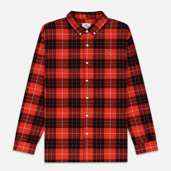 Мужская рубашка Lacoste Live Boxy Fit Check Flannel Red/White
