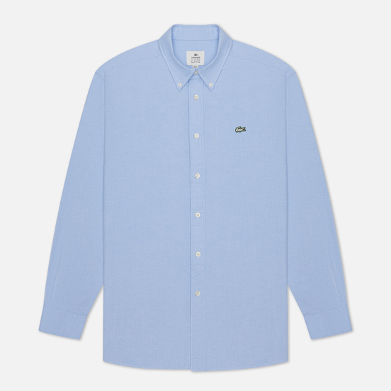 Мужская рубашка Lacoste Live Relaxed Fit Cotton Light Blue/White