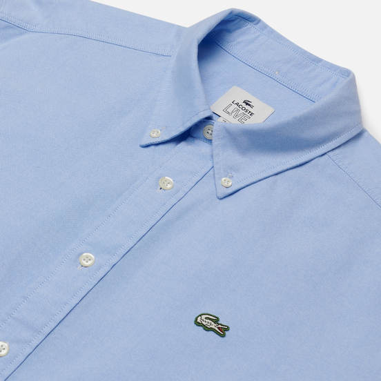 Мужская рубашка Lacoste Live Relaxed Fit Cotton Light Blue/White