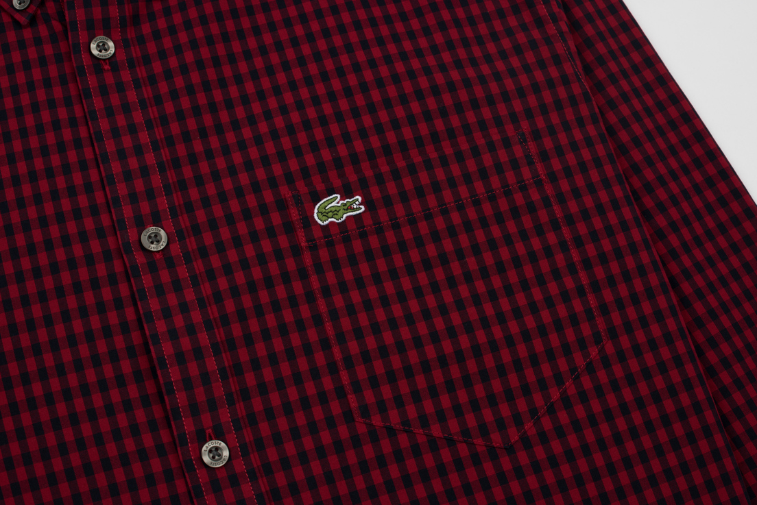 Lacoste Мужская рубашка Regular Fit Mini Check Cotton Poplin