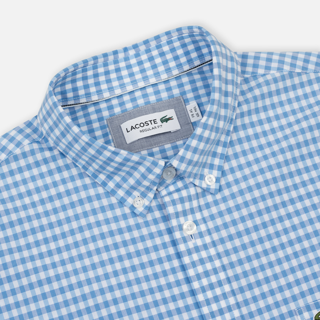 Lacoste Мужская рубашка Regular Fit Mini Check Cotton Poplin