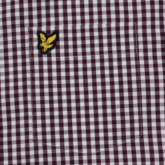 Мужская рубашка Lyle & Scott LS Slim Fit Gingham Burgundy/White