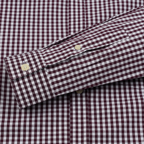 Мужская рубашка Lyle & Scott LS Slim Fit Gingham Burgundy/White