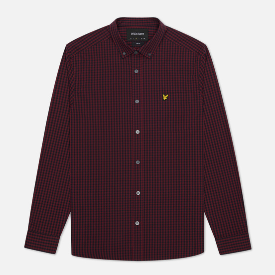 Мужская рубашка Lyle & Scott LS Slim Fit Gingham Dark Navy/Merlot
