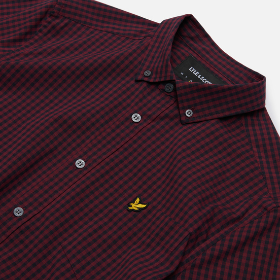Мужская рубашка Lyle & Scott LS Slim Fit Gingham Dark Navy/Merlot