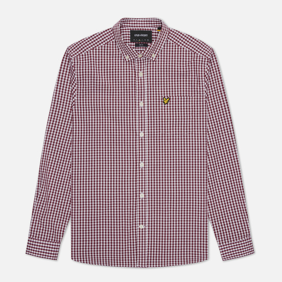 Мужская рубашка Lyle & Scott LS Slim Fit Gingham Merlot/White