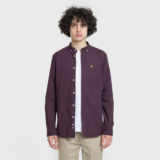 Мужская рубашка Lyle & Scott LS Slim Fit Gingham True Black