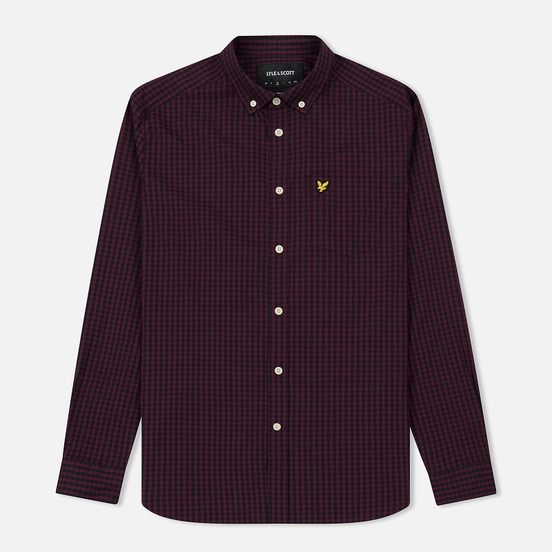 Мужская рубашка Lyle & Scott LS Slim Fit Gingham True Black