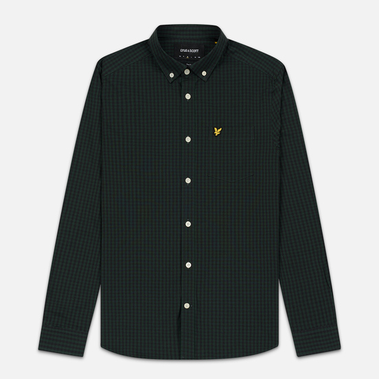 Мужская рубашка Lyle & Scott LS Slim Fit Gingham True Black/Jade Green