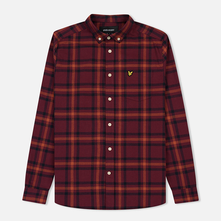 Мужская рубашка Lyle & Scott Poplin Check Flannel Claret Jug/Dark Navy