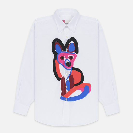 Мужская рубашка Maison Kitsune Acide Fox Casual White