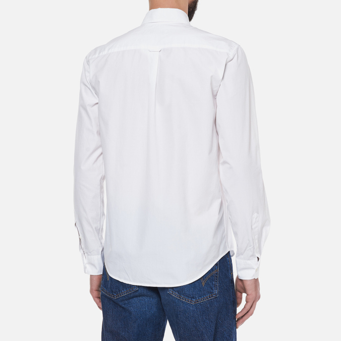 Мужская рубашка Maison Kitsune, цвет белый, размер 40 HM00435WC0025-P100 Fox Head Embroidery Classic - фото 4