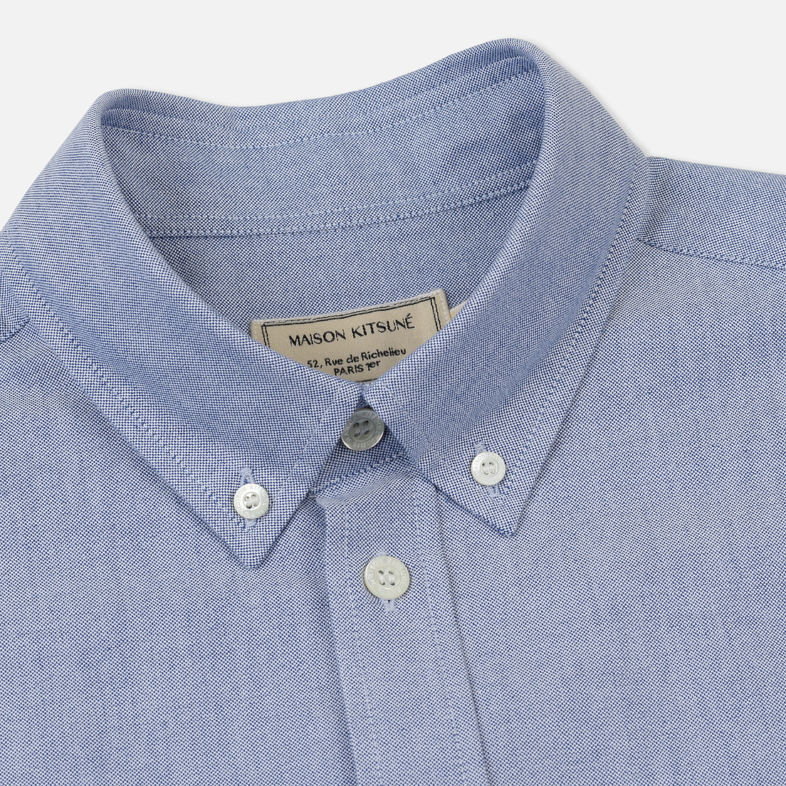 Maison Kitsune Мужская рубашка Oxford Fox Head Embroidery Classic