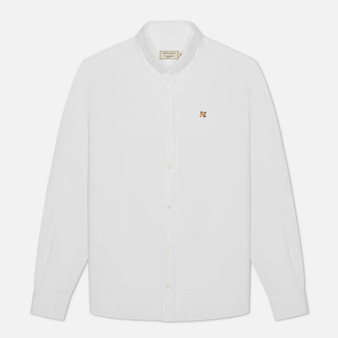 Maison Kitsune Мужская рубашка Oxford Fox Head Embroidery Classic