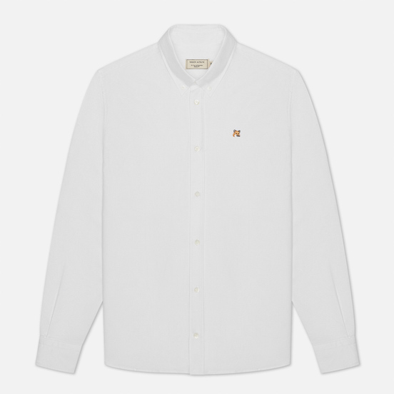 Мужская рубашка Maison Kitsune Oxford Fox Head Embroidery Classic White