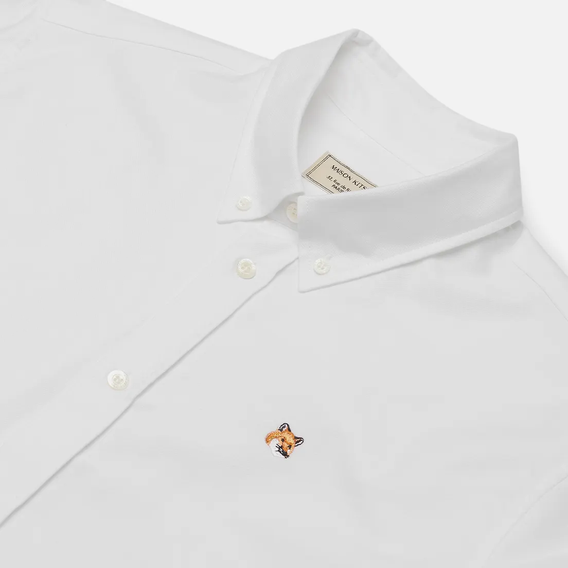 Maison Kitsune Мужская рубашка Oxford Fox Head Embroidery Classic
